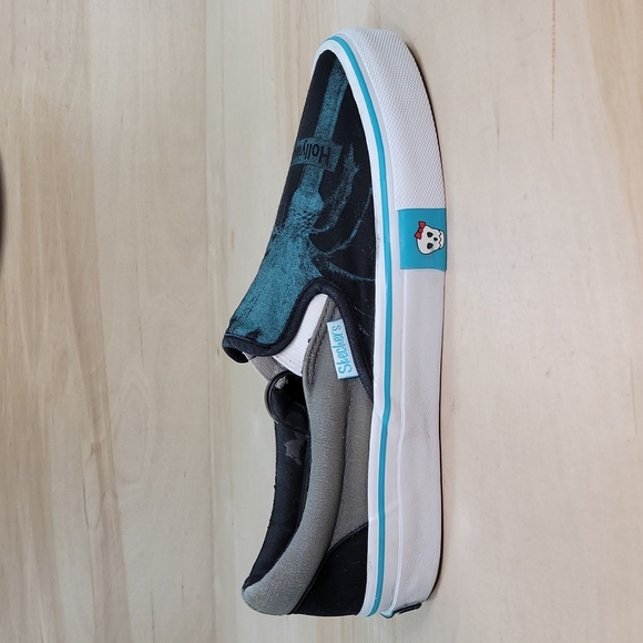 Skechers Shoes - Skechers Cali Sun Set Boulevard Canvas Black Blue Slip-On Shoes